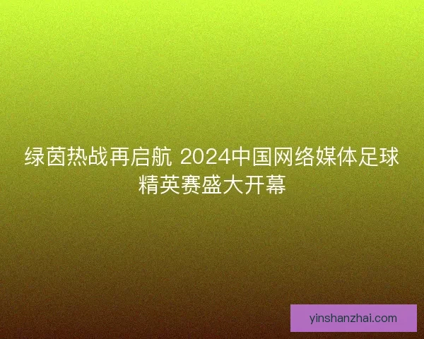 绿茵热战再启航 2024中国网络媒体足球精英赛盛大开幕